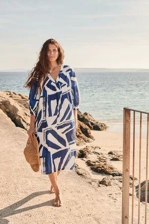 Seasalt Cornwall Earth Colours Kaftan 100% Organic Cotton Dress in GOTS-Certified54