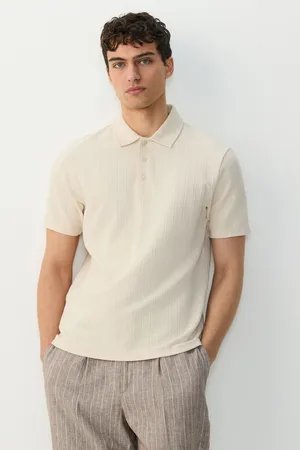 Next Gestructureerd poloshirt met knopen bij de hals van 100% katoenXX-Large