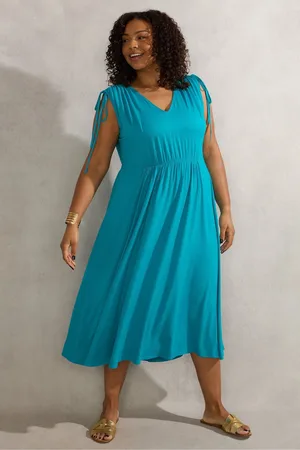 Live Unlimited London Curve Drawstring Sleeve Dress46
