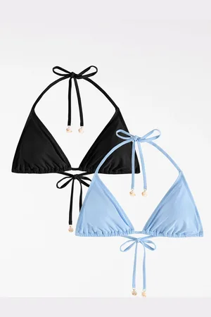 Friends Like These Triangle Tie Side Bikini Top With Shell TrimEU 48 (UK 20)
