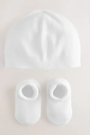 Next Baby 100% katoenen gebreide muts en laarsjes 2 -delige set (0-9mnd)Eerste maat (50cm)
