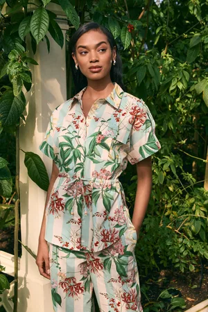 Next 100% Cotton Tie Waist ShirtEU 52 (UK 24)