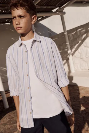 Next Long Sleeve Linen Mix Relax Fit Shirt (3-16yrs)9 Jaar (134cm)