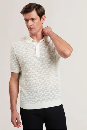 Ted Baker Waterby poloshirt van zijde met textuur en korte mouwenX-Small