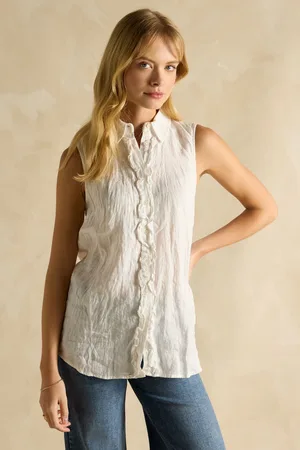 Joules Selene 100% Linen Sleeveless ShirtEU 46 (UK 18)