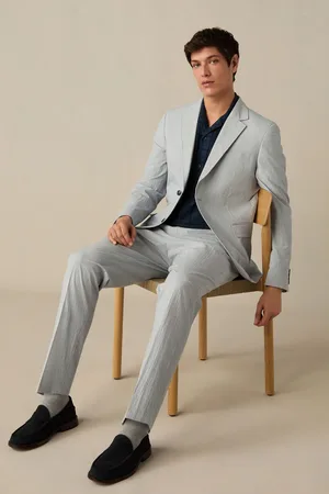 Next Slim Fit Seersucker Stripe Suit Jacket58 Standaard (UK 48 R)