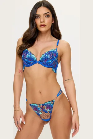Ann Summers Fluorescence Floral Embroidery String KnickersEU 46 (UK 18)