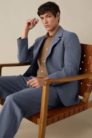 Next Slim Fit Seersucker Stripe Suit Jacket54 Lang (UK 44 L)