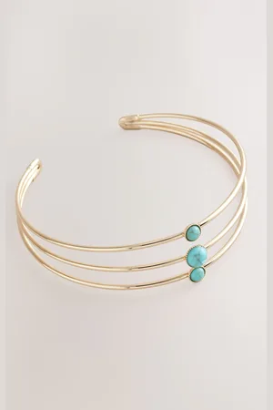 Next Turquoise Stone Detail Arm Cuff BraceletEén