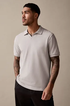 Next Piqué poloshirt met Cubaanse kraag en korte mouwenX-large