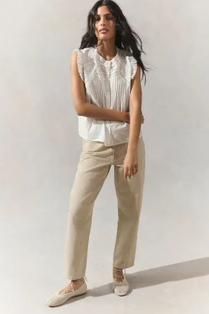 Next 100% katoenen mom jeans met rechte pijpenEU 42 Regular (UK 14 R)