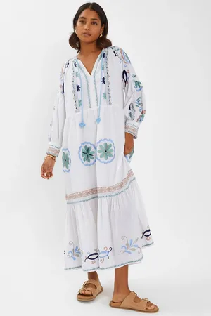 Accessorize Long-Sleeve Embroidered Maxi Dresssmall