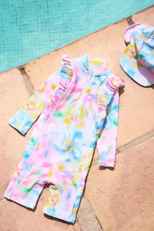 Angel & Rocket Jodie Multi Sunsafe Print Toddler Swimsuit6874cm