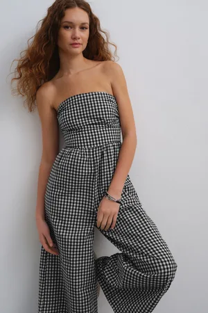 Next Bandeau Seersucker JumpsuitEU 40 Tall (UK 12 T)