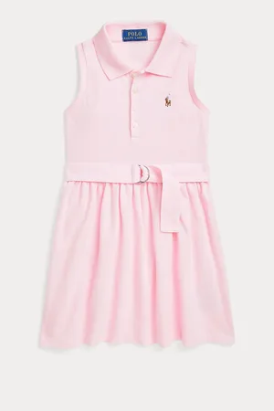 Ralph Lauren Girls Belted Knit Oxford Polo Dress122128cm