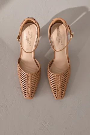 Next Signature Premium Leather Weave Point Toe HeelsEU 39 (UK 6)