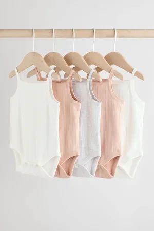 Next Baby Strappy 100% Cotton Vest Bodysuits 5 Pack2
