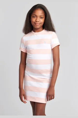U.S. Polo Assn. U. S. Polo Assn Girls Striped Sleeveless Polo Dress166168cm