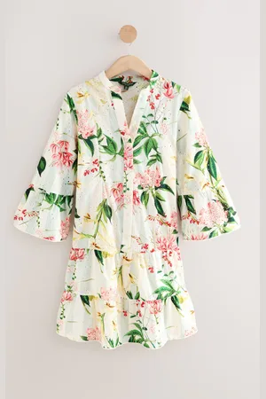 Next Broderie 100% Cotton Shirt Mini Dress52