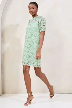 Lipsy London Mini-shiftjurk van kant met korte mouwen42
