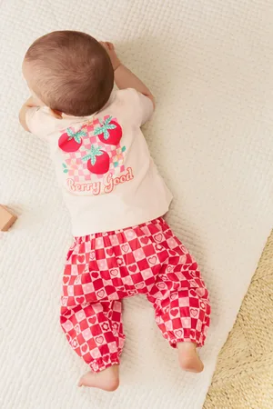 Next Printed Baby Woven Trousers and T-Shirt Set7480cm