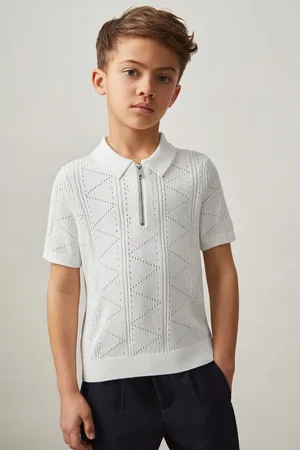 Reiss Spey Half-Zip Pointelle Polo Shirt152158cm