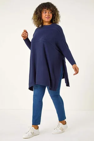 Roman Curve Cable Knit Poncho54