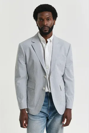 GANT Slim Fit Seersucker 100% Cotton Suit Jacket52r