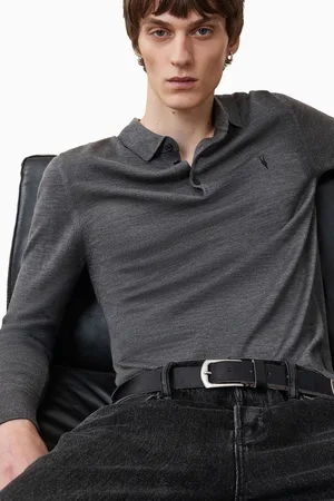 AllSaints AllSaints Mode poloshirt van merinowolXL