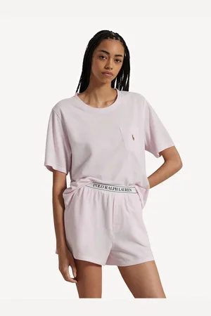 Ralph Lauren Pink Knit Oxford 100% Cotton Shorty Setlarge