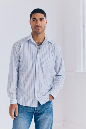 Next Stripe Poplin Long Sleeve Oxford 100% Cotton Shirtlarge