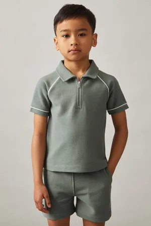 Reiss Lolland Cotton Textured Half-Zip Polo Shirt116122cm