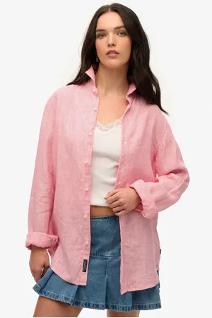 Superdry Oversized 100% Cotton Casual Linen Long Sleeve Shirtxlarge