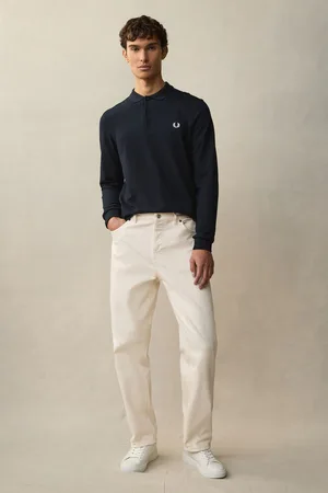 Fred Perry Effen poloshirt met lange mouwen van 100% katoenXL