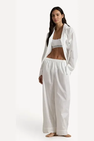 Ralph Lauren Shirting Stripes Core 100% Cotton White Pyjamas Setxlarge