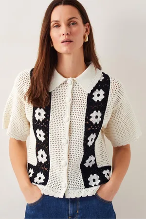 Monsoon Kin Short Sleeve Crochet ShirtX-large