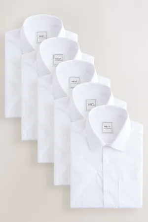 Next Short Sleeve Easy Care Formal Smart Shirts 5 Pack15in