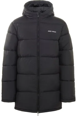 Jack Wills Boys Longline Black Puffer Coat7