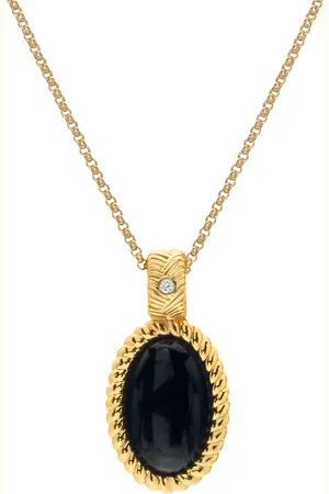 Hot Diamonds HD X JJ Gold Tone Onyx Oval PendantEén
