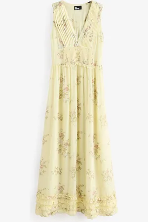 The Kooples V-Neck Sheered Waist Floral Midi Dress40