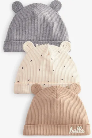 Next Beanie Jersey Baby Hats 3 Pack (0-12mths)Tot 3 maanden (50