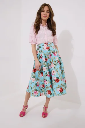 Joe Browns Flattering Vintage Rose Print Full Skirt44