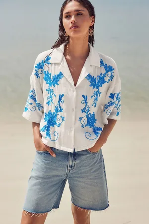 Next Doublecloth Relaxed Short Sleeve Shirt With EmbroideryEU 34 (UK 6)