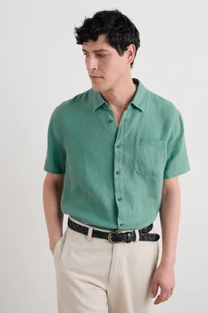 Seasalt Cornwall Mens Carne Short Sleeve 100% Linen Shirtlarge