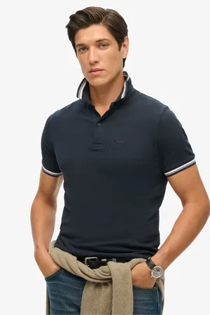 Superdry Sportkleding ruimvallende poloshirt met gekleurd randjemedium