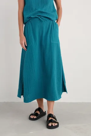 Seasalt Cornwall Bee Orchid Maxi 100% Organic Cotton Skirt36