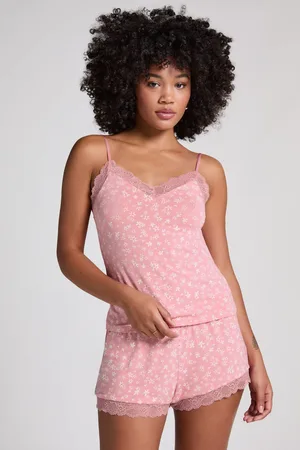 Hunkemöller Hunkemöller Pink Lace Jersey Pyjamasxlarge