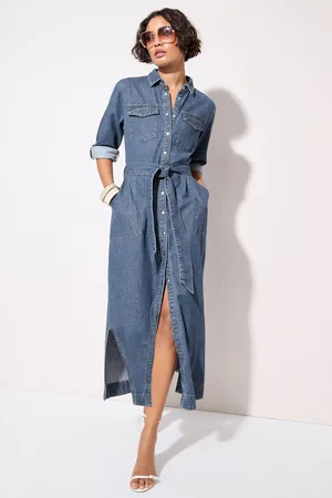Friends Like These Denim midaxi-jurk met riem40