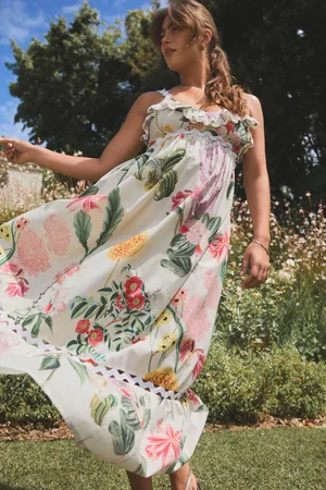 Next Kew Gardens Maxi Floral Print 100% Cotton Summer Dress40petite