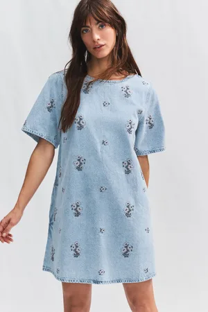 Next 100% Cotton Short Sleeve Denim T-Shirt DressS